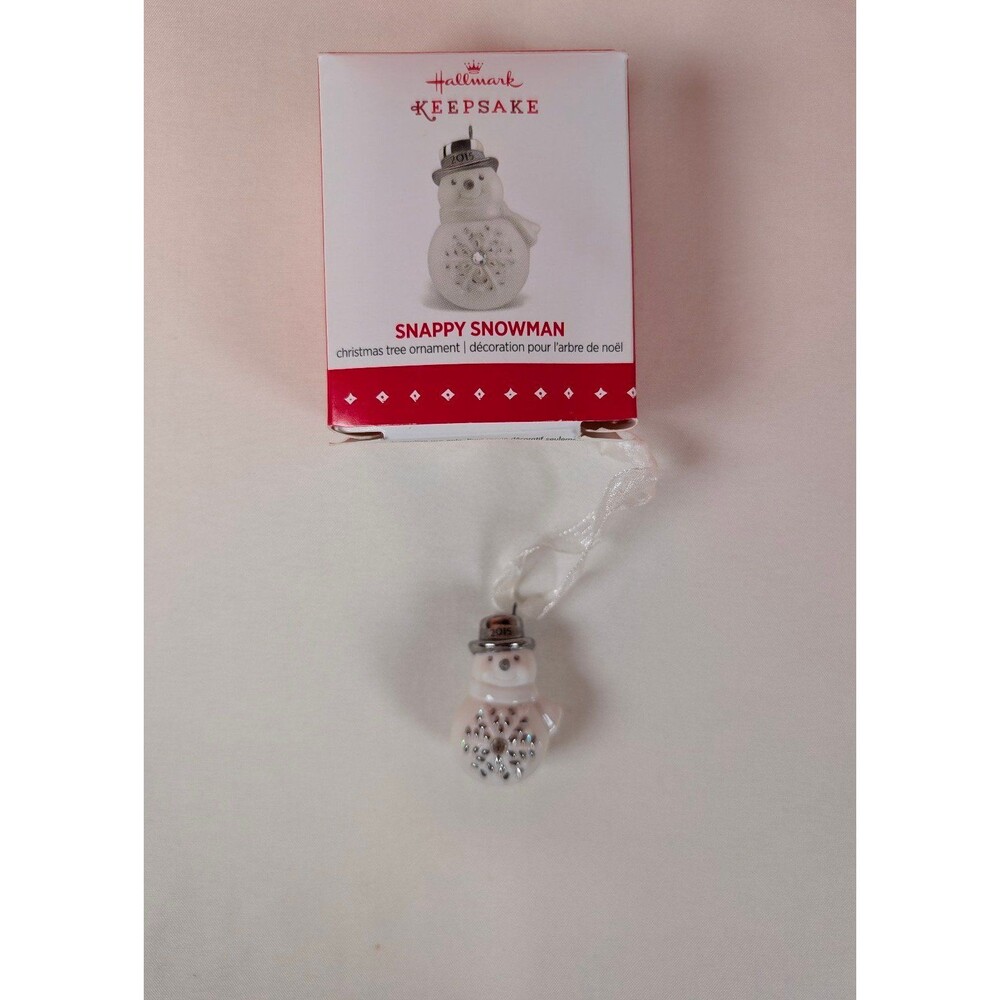 Hallmark Christmas Tree Ornament Miniature Snappy Snowman 2015